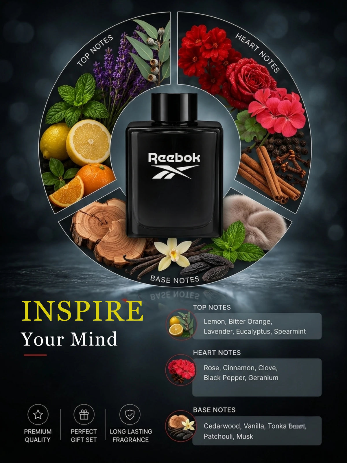 REEBOK Inspire Your Mind | Aromatic Long Lasting EDT Perfume - 25ml | Daily Wear Eau de Toilette  -  25 ml (For Men)
