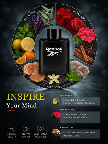REEBOK Inspire Your Mind | Aromatic Long Lasting EDT Perfume - 25ml | Daily Wear Eau de Toilette  -  25 ml (For Men)